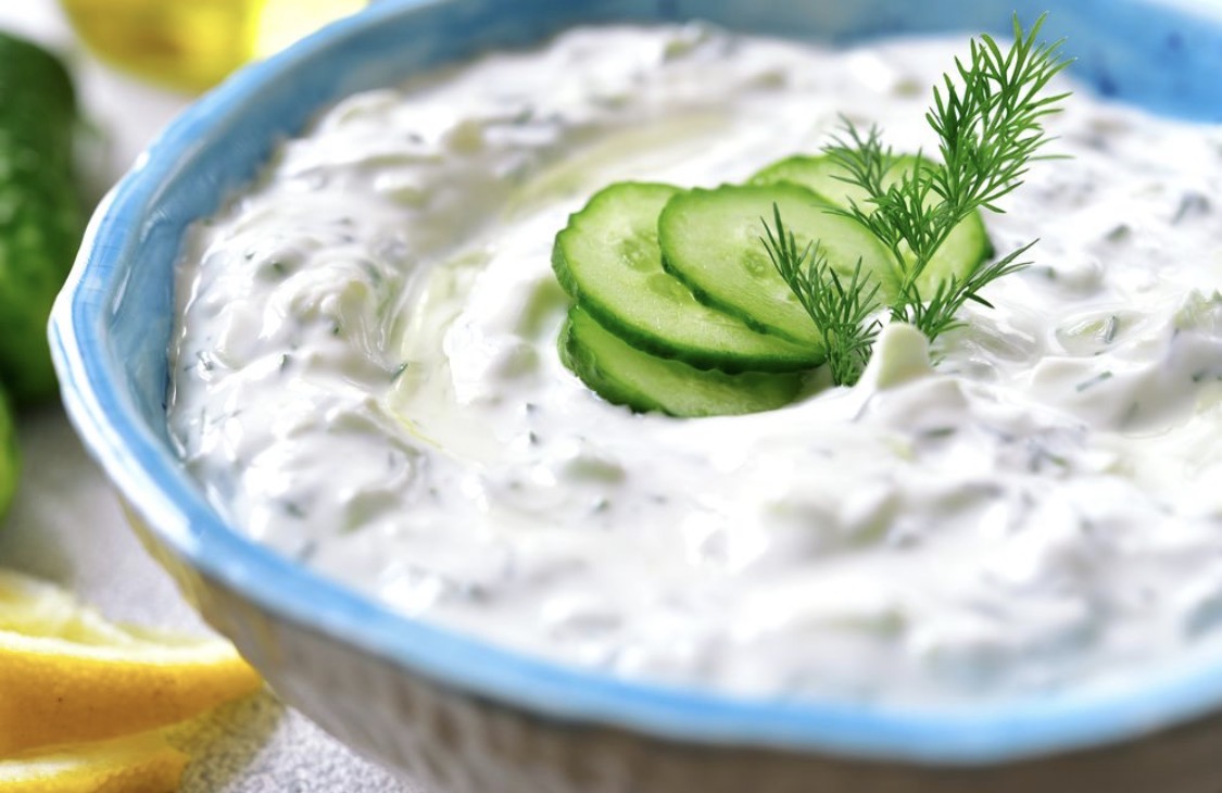 Fresh cucumber yogurt dip
