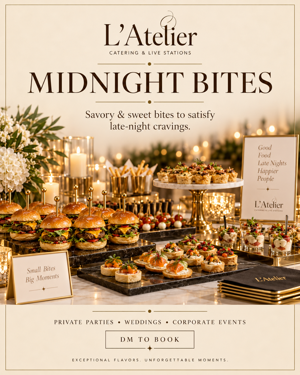 L’Atelier midnight bites catering and live station