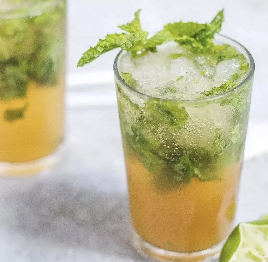 Mint and lime mocktail